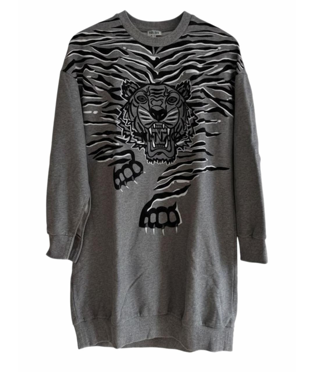 KENZO Серое хлопковое повседневное платье, фото 1