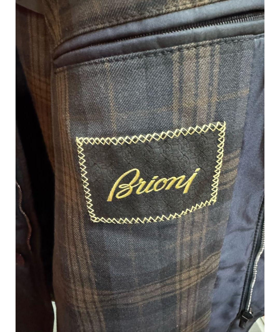 BRIONI Темно-синий полиэстеровый тренч / плащ, фото 3