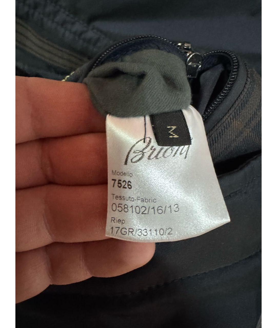 BRIONI Темно-синий полиэстеровый тренч / плащ, фото 4