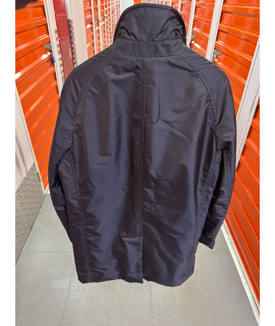 BRIONI Темно-синий полиэстеровый тренч / плащ, фото 2