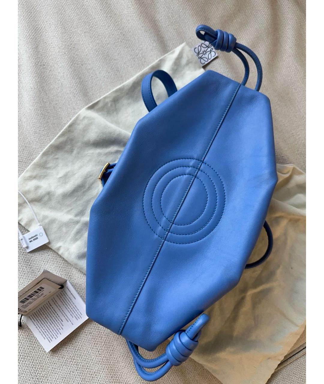 LOEWE Синяя кожаная сумка с короткими ручками, фото 3
