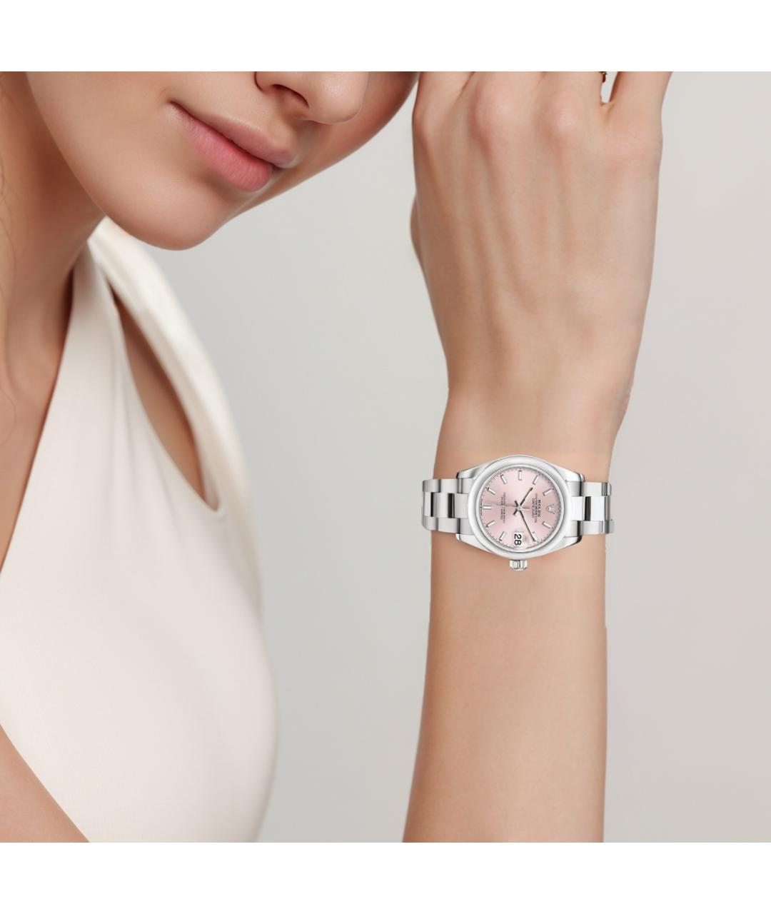 ROLEX Розовые металлические часы, фото 2