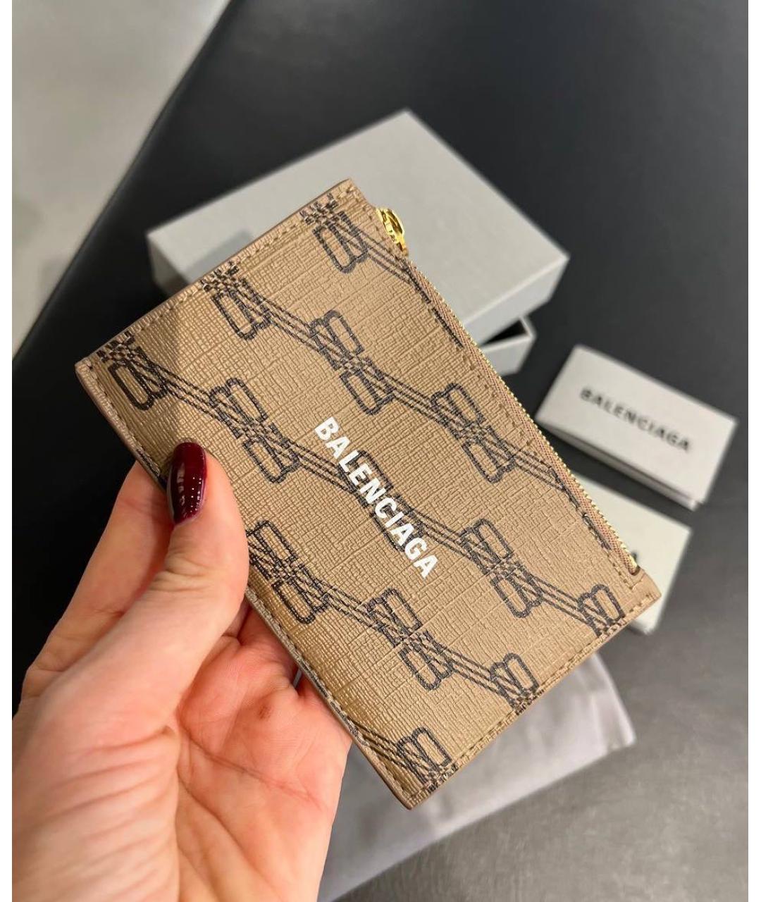 BALENCIAGA Коричневый кожаный кардхолдер, фото 3