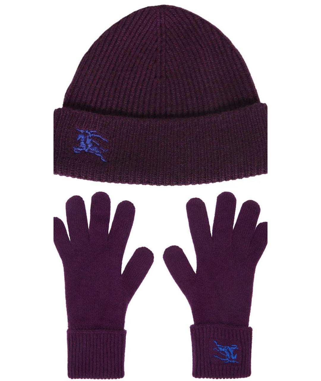 BURBERRY Фиолетовая кашемировая шапка, фото 1