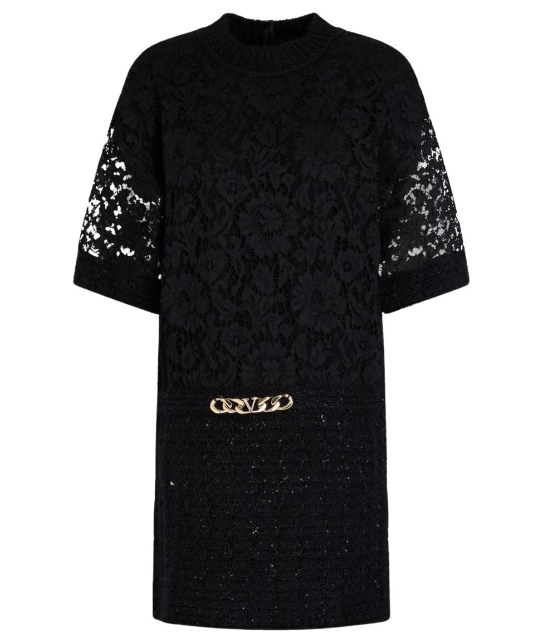 VALENTINO Черное вискозное коктейльное платье, фото 1