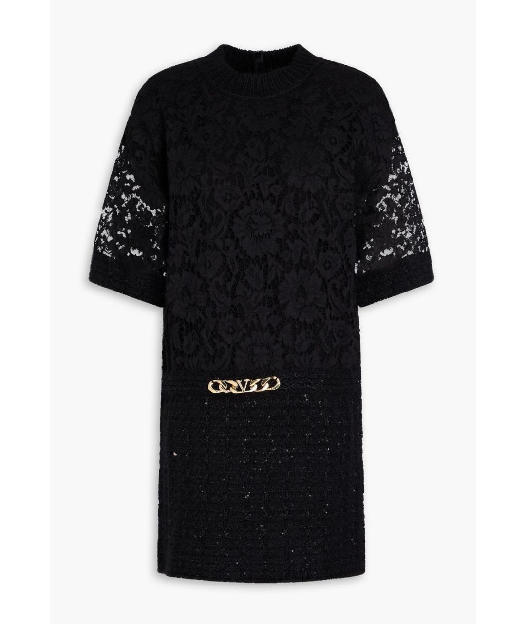 VALENTINO Черное вискозное коктейльное платье, фото 4