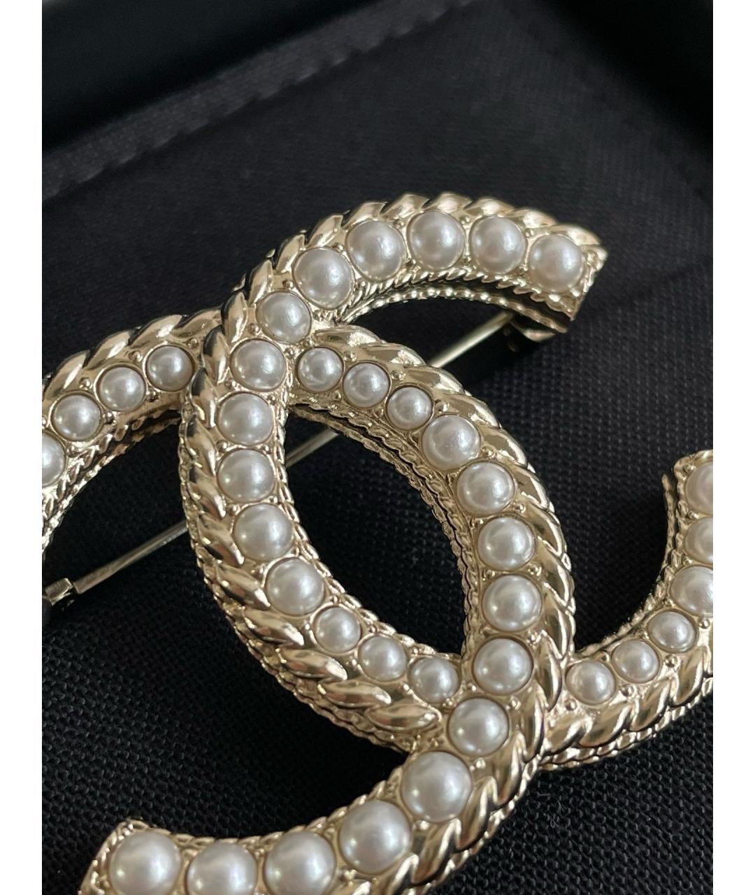 CHANEL Золотая металлическая булавка / брошь, фото 2