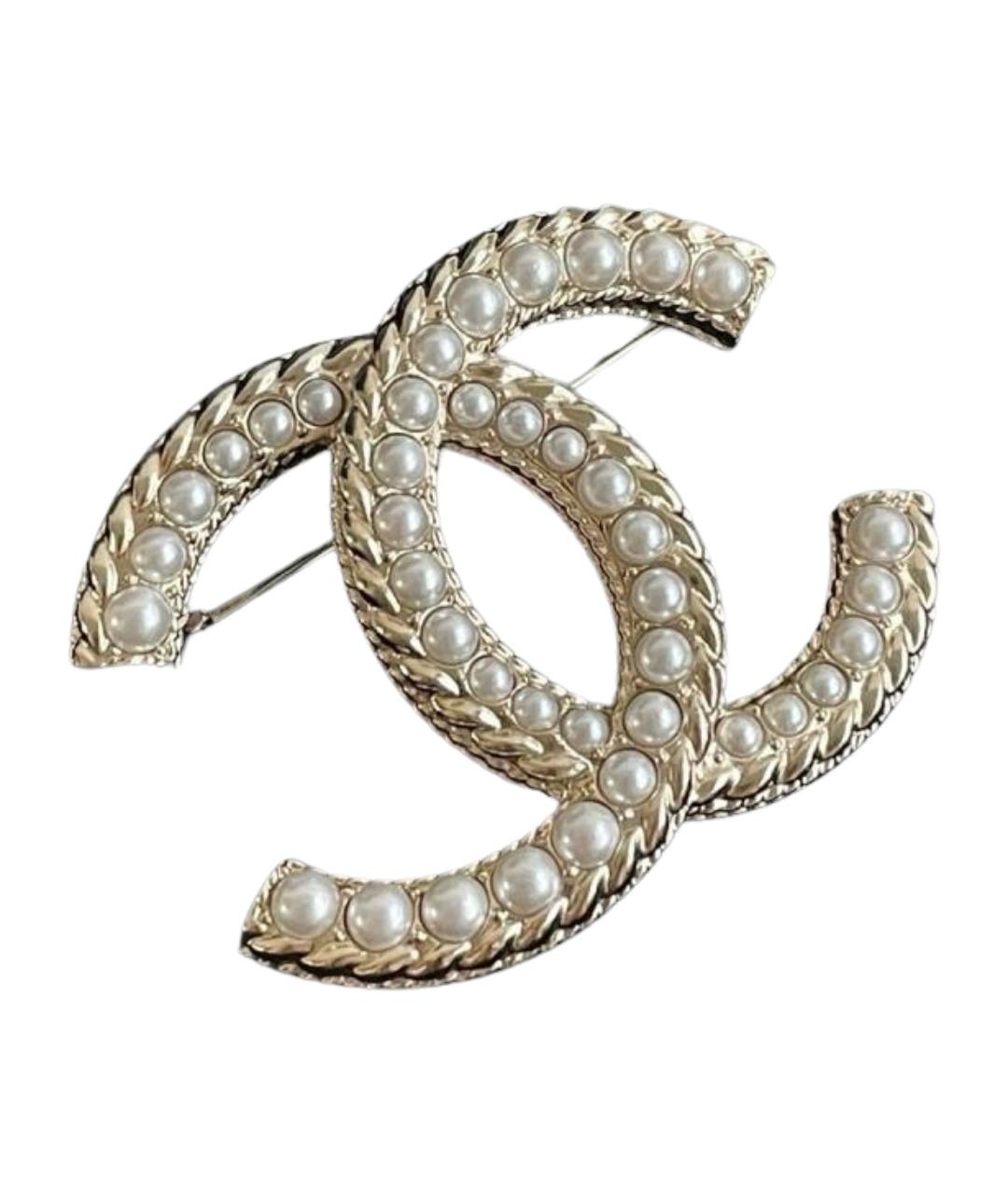 CHANEL Золотая металлическая булавка / брошь, фото 1