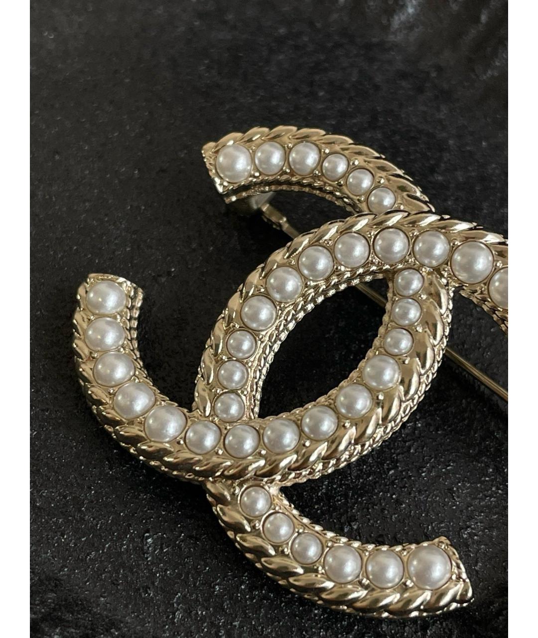 CHANEL Золотая металлическая булавка / брошь, фото 4