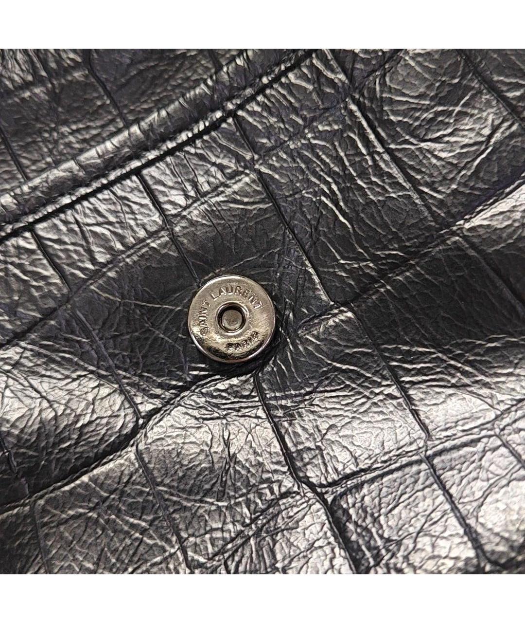 SAINT LAURENT Черная кожаная сумка через плечо, фото 8