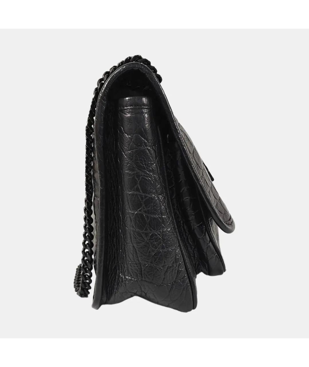 SAINT LAURENT Черная кожаная сумка через плечо, фото 3