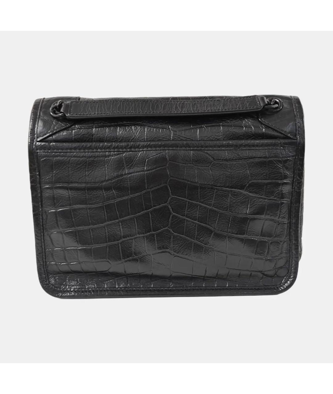 SAINT LAURENT Черная кожаная сумка через плечо, фото 4