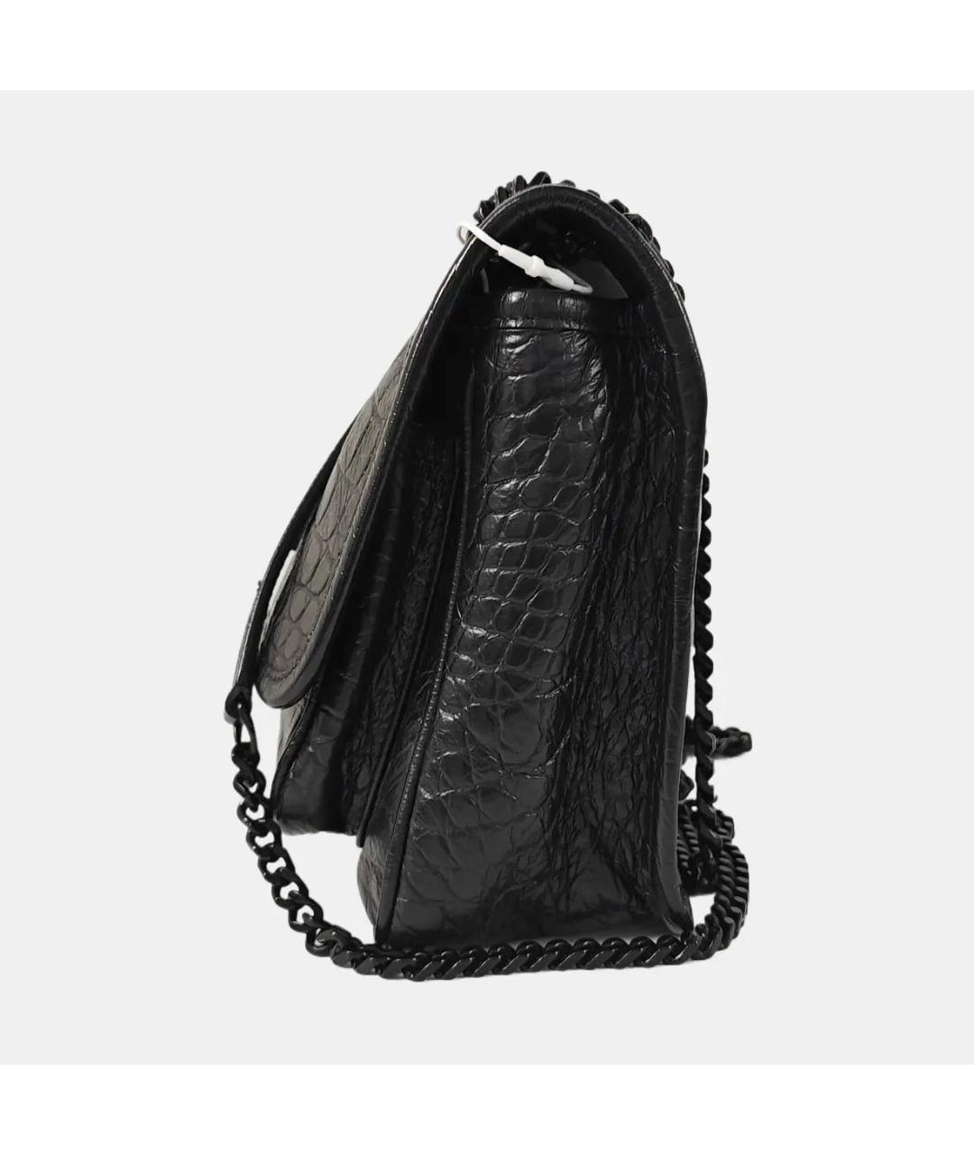 SAINT LAURENT Черная кожаная сумка через плечо, фото 2