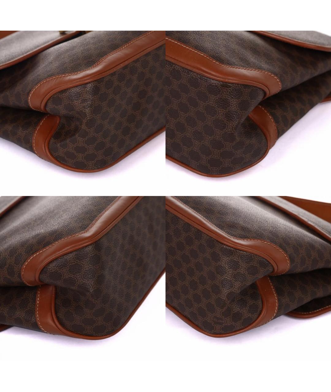 CELINE Коричневая кожаная сумка с короткими ручками, фото 8