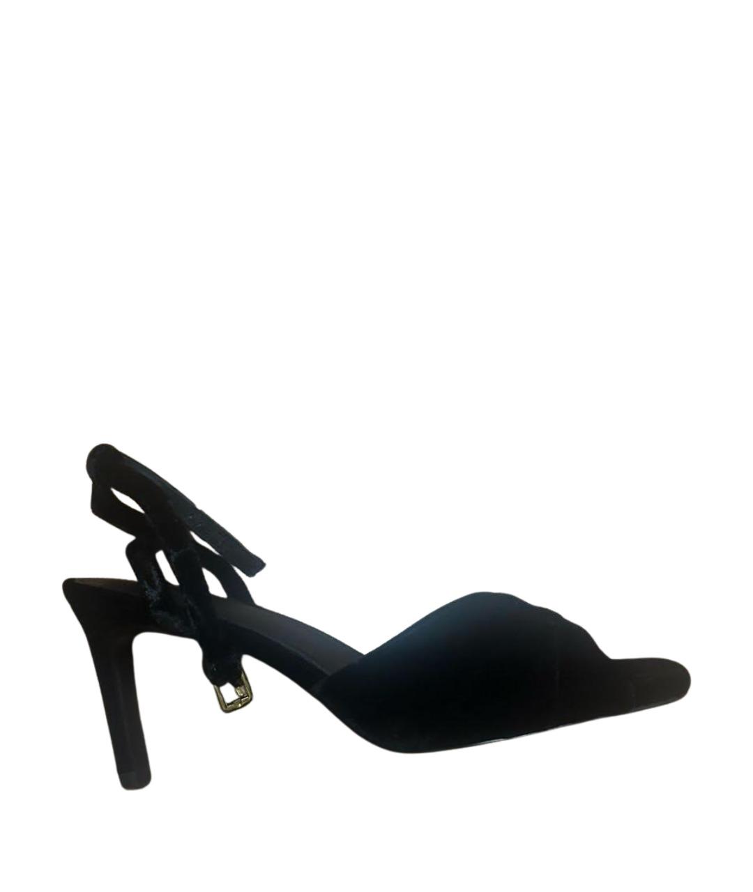 12 STOREEZ Черные бархатные босоножки, фото 1
