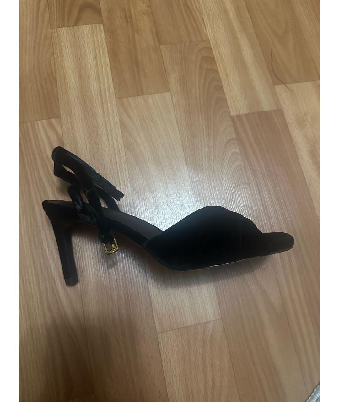 12 STOREEZ Черные бархатные босоножки, фото 8
