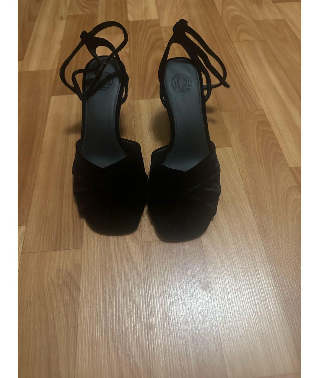 12 STOREEZ Черные бархатные босоножки, фото 2