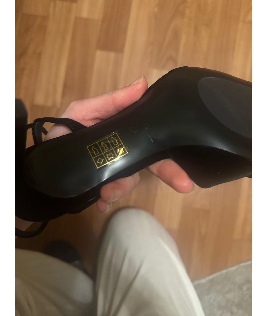 12 STOREEZ Черные бархатные босоножки, фото 6