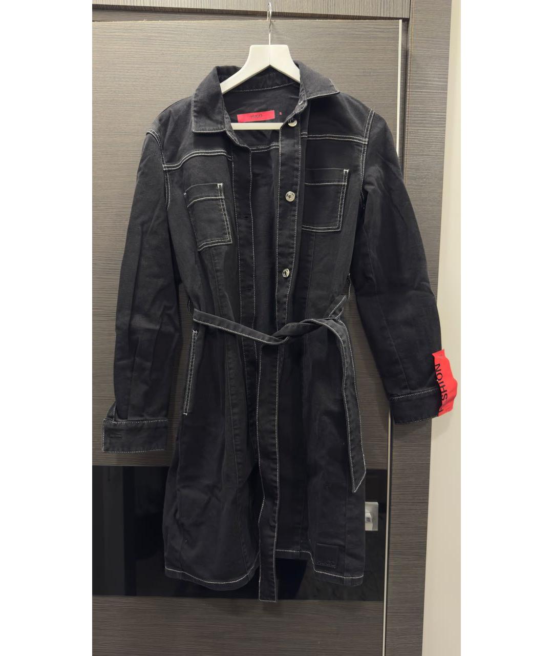 HUGO Черное деним повседневное платье, фото 3