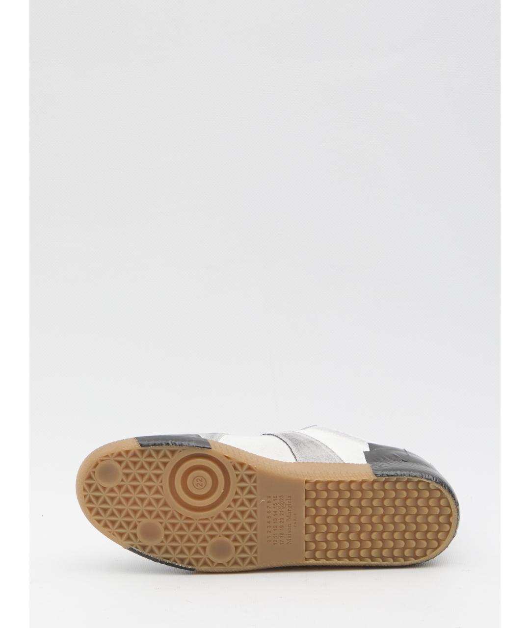 MAISON MARGIELA Серые кожаные низкие кроссовки / кеды, фото 4