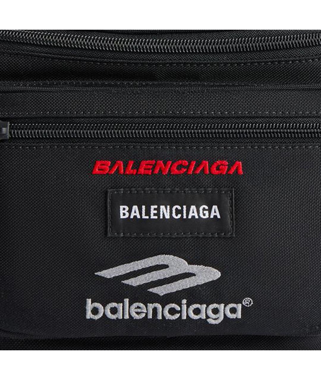 BALENCIAGA Черная тканевая поясная сумка, фото 5