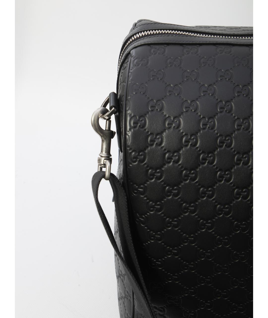 GUCCI Черная кожаная дорожная/спортивная сумка, фото 4