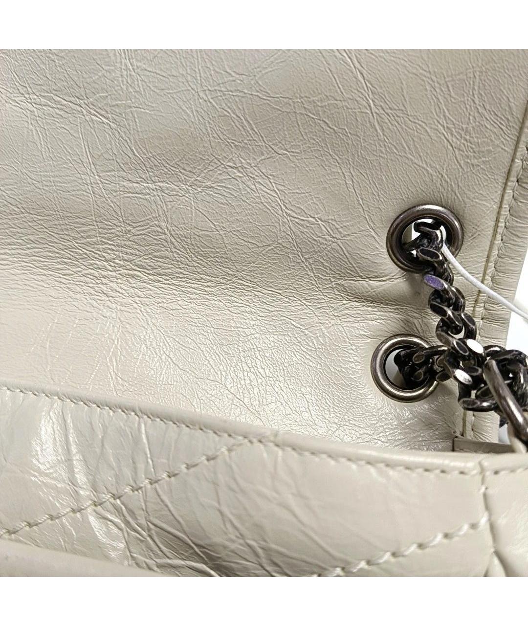 SAINT LAURENT Бежевая кожаная сумка через плечо, фото 6