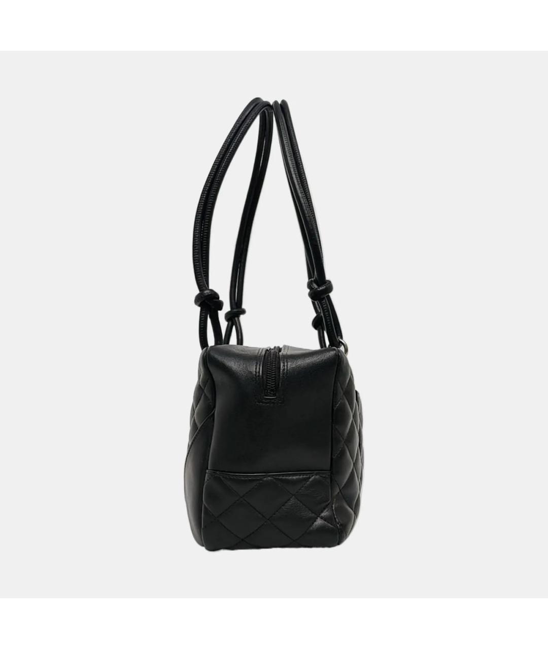 CHANEL Черная кожаная сумка с короткими ручками, фото 2