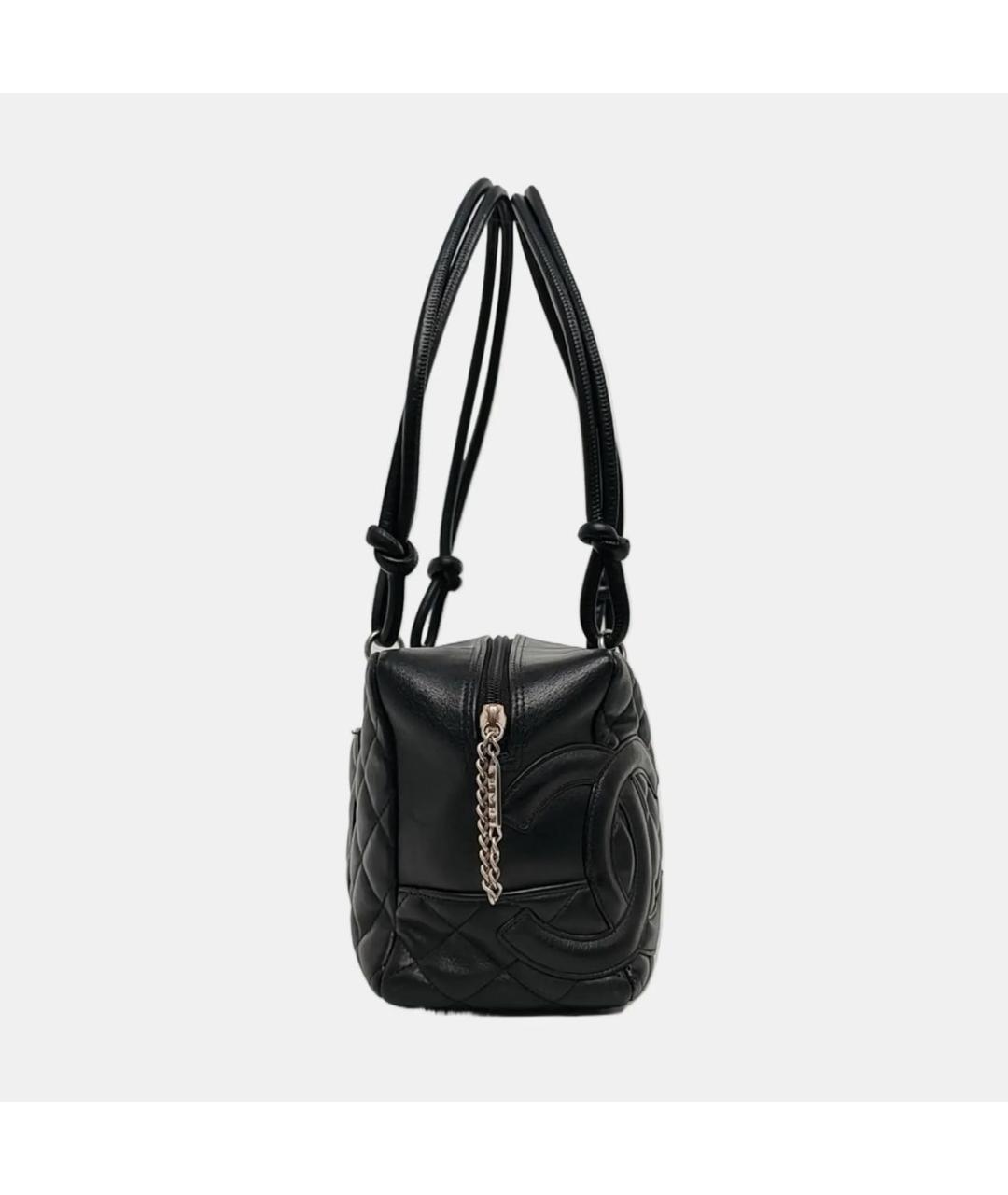 CHANEL Черная кожаная сумка с короткими ручками, фото 3