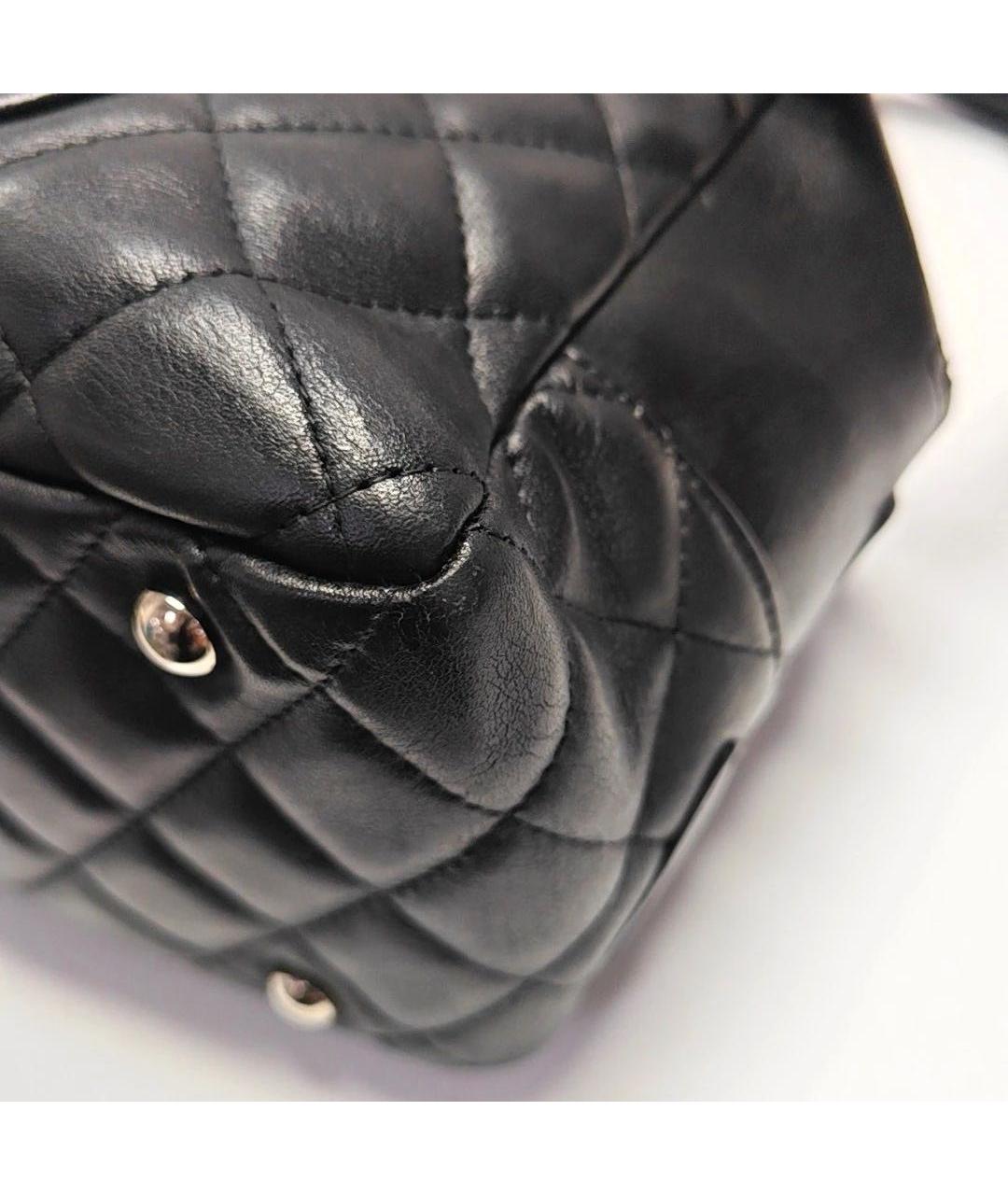 CHANEL Черная кожаная сумка с короткими ручками, фото 8