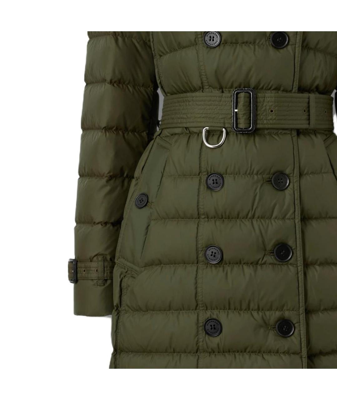 BURBERRY Зеленый полиамидовый пуховик, фото 3