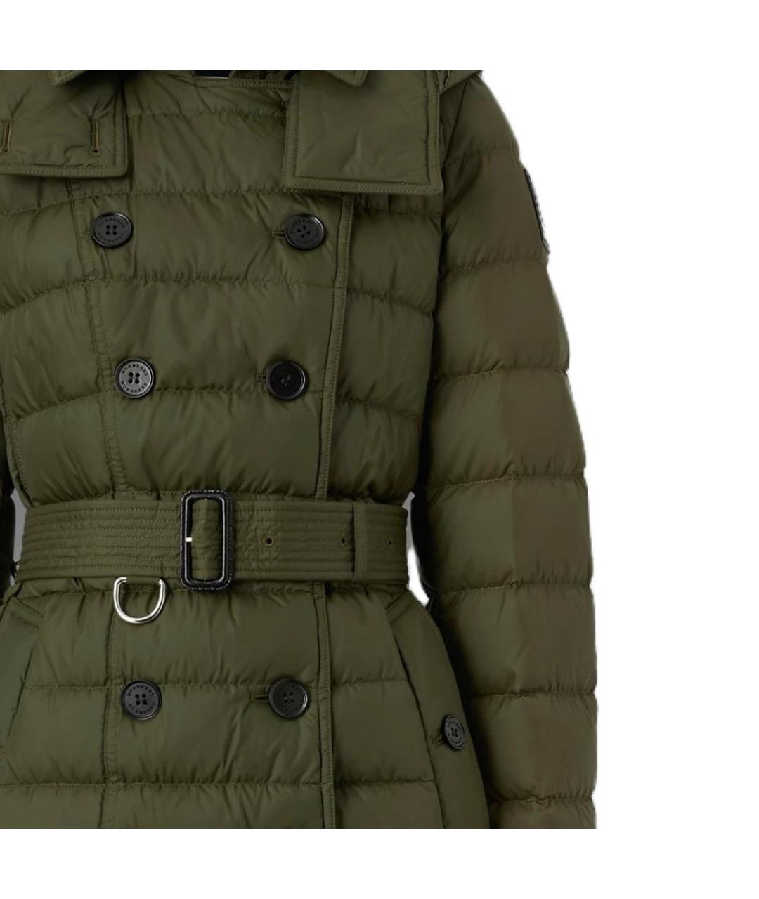 BURBERRY Зеленый полиамидовый пуховик, фото 6
