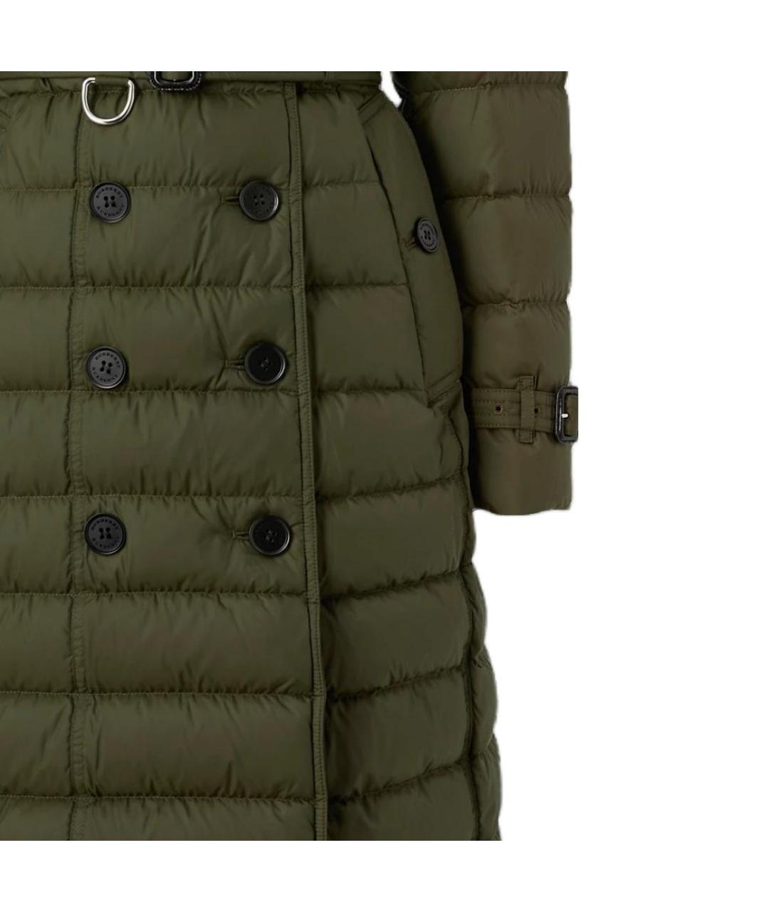 BURBERRY Зеленый полиамидовый пуховик, фото 5
