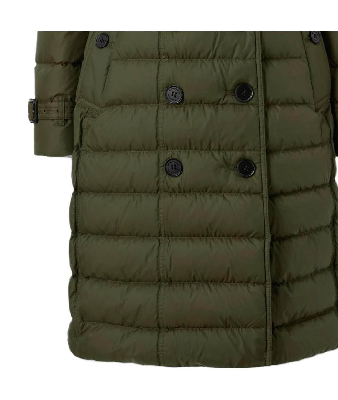 BURBERRY Зеленый полиамидовый пуховик, фото 4
