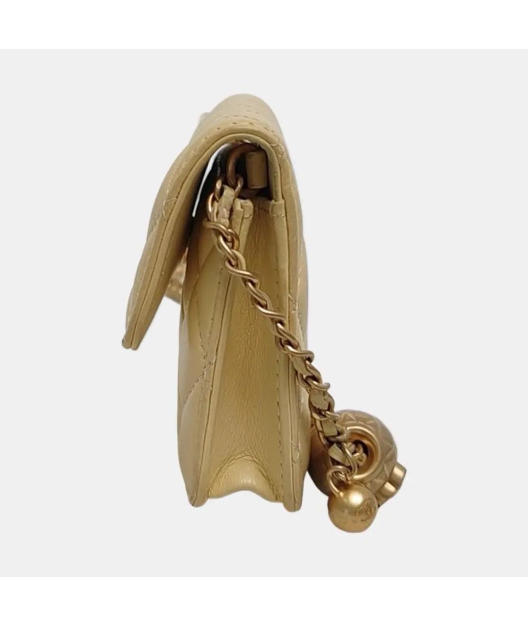CHANEL Бежевая кожаная сумка через плечо, фото 2