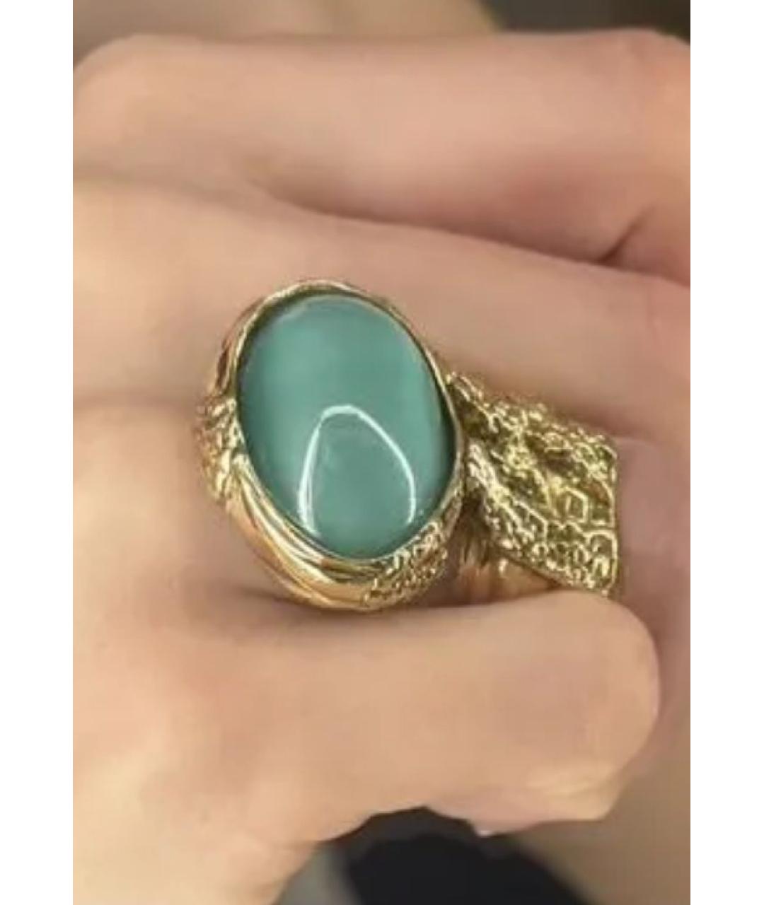 SAINT LAURENT Бирюзовое металлическое кольцо, фото 7