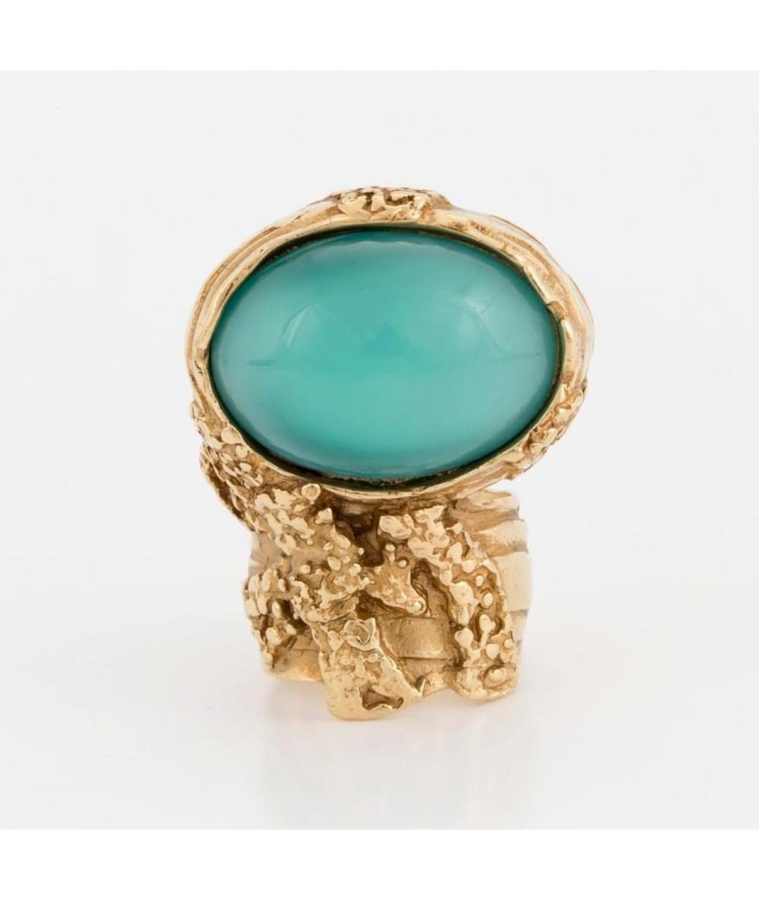 SAINT LAURENT Бирюзовое металлическое кольцо, фото 2