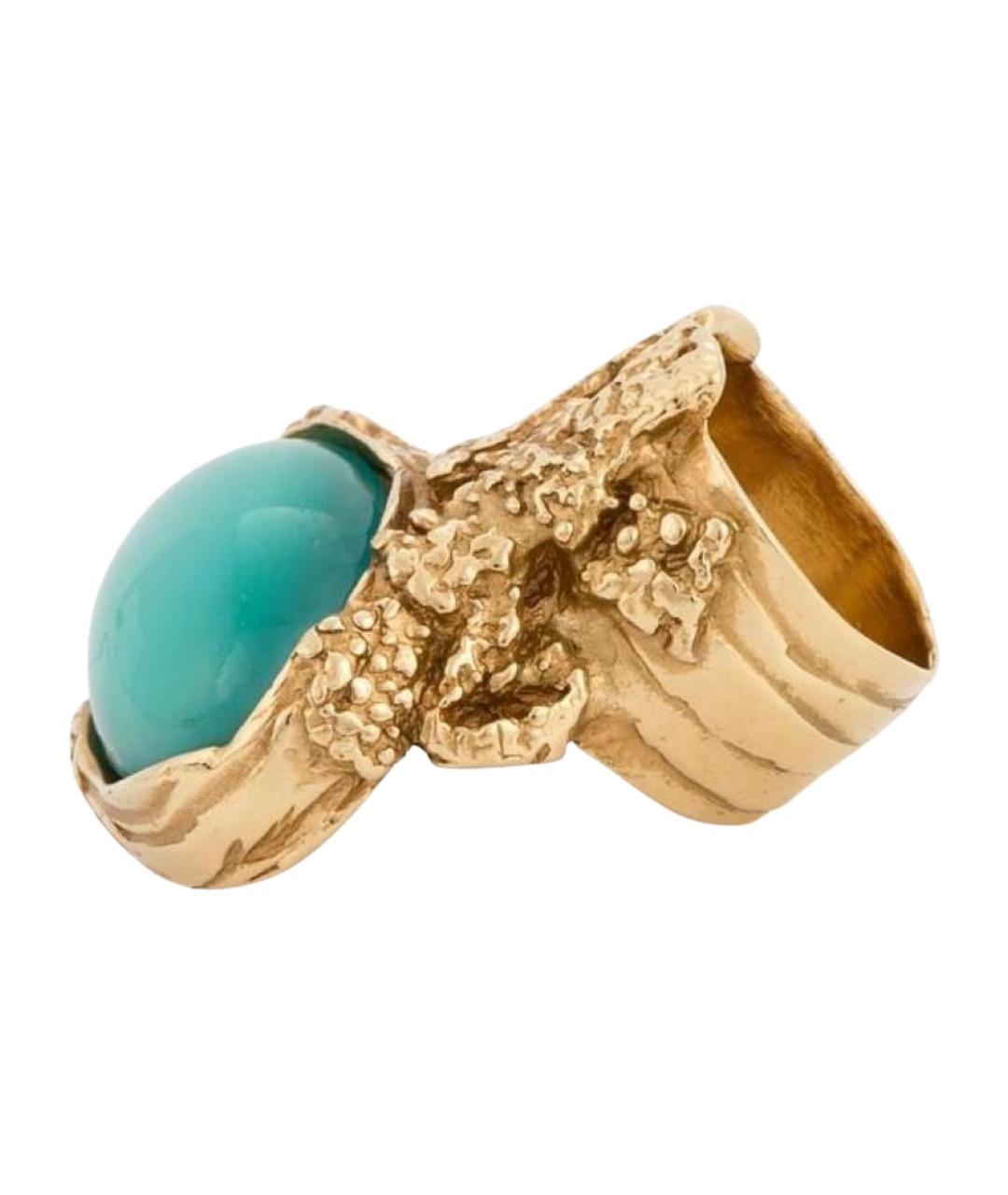 SAINT LAURENT Бирюзовое металлическое кольцо, фото 1