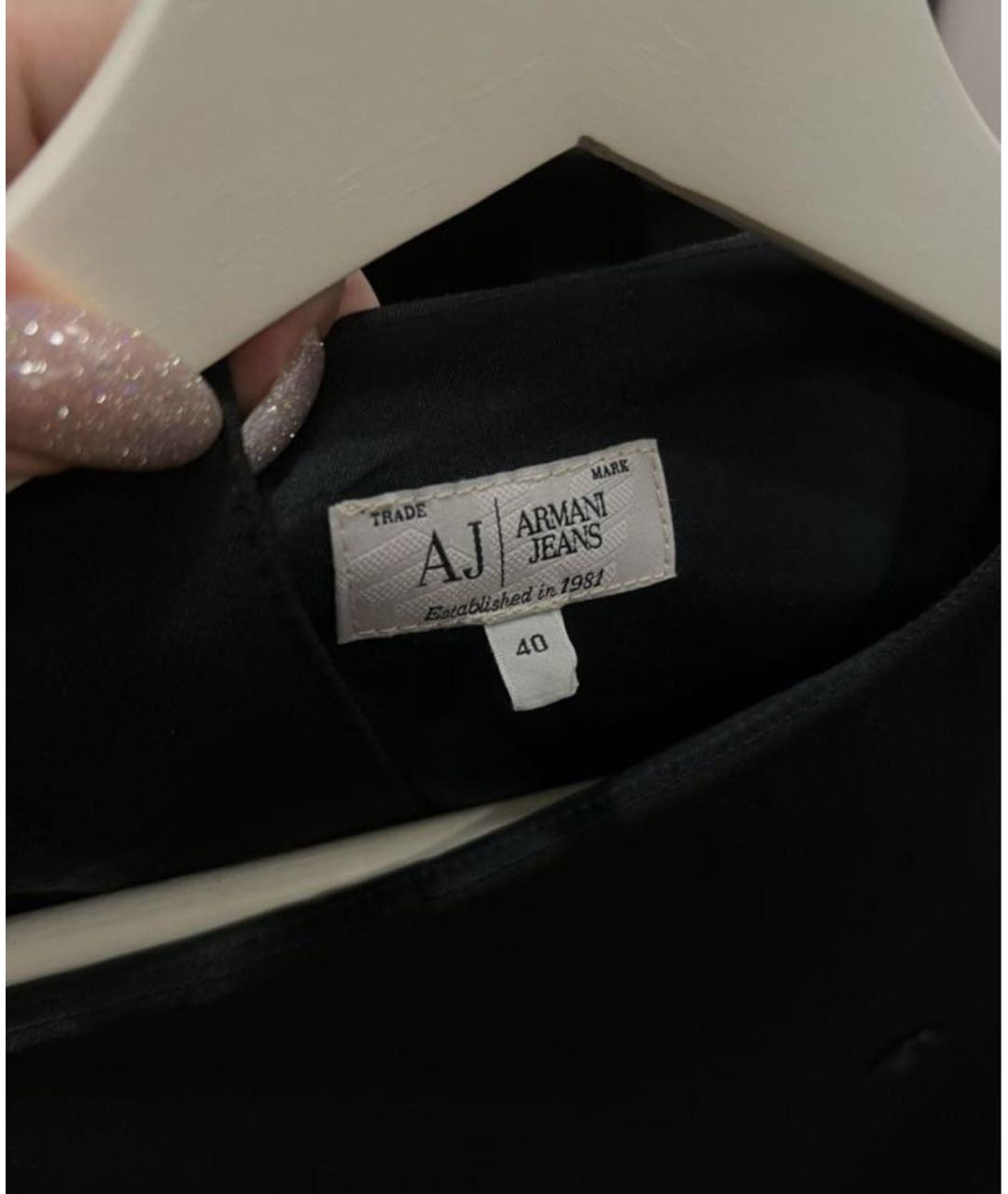 ARMANI JEANS Черное хлопковое платье, фото 4