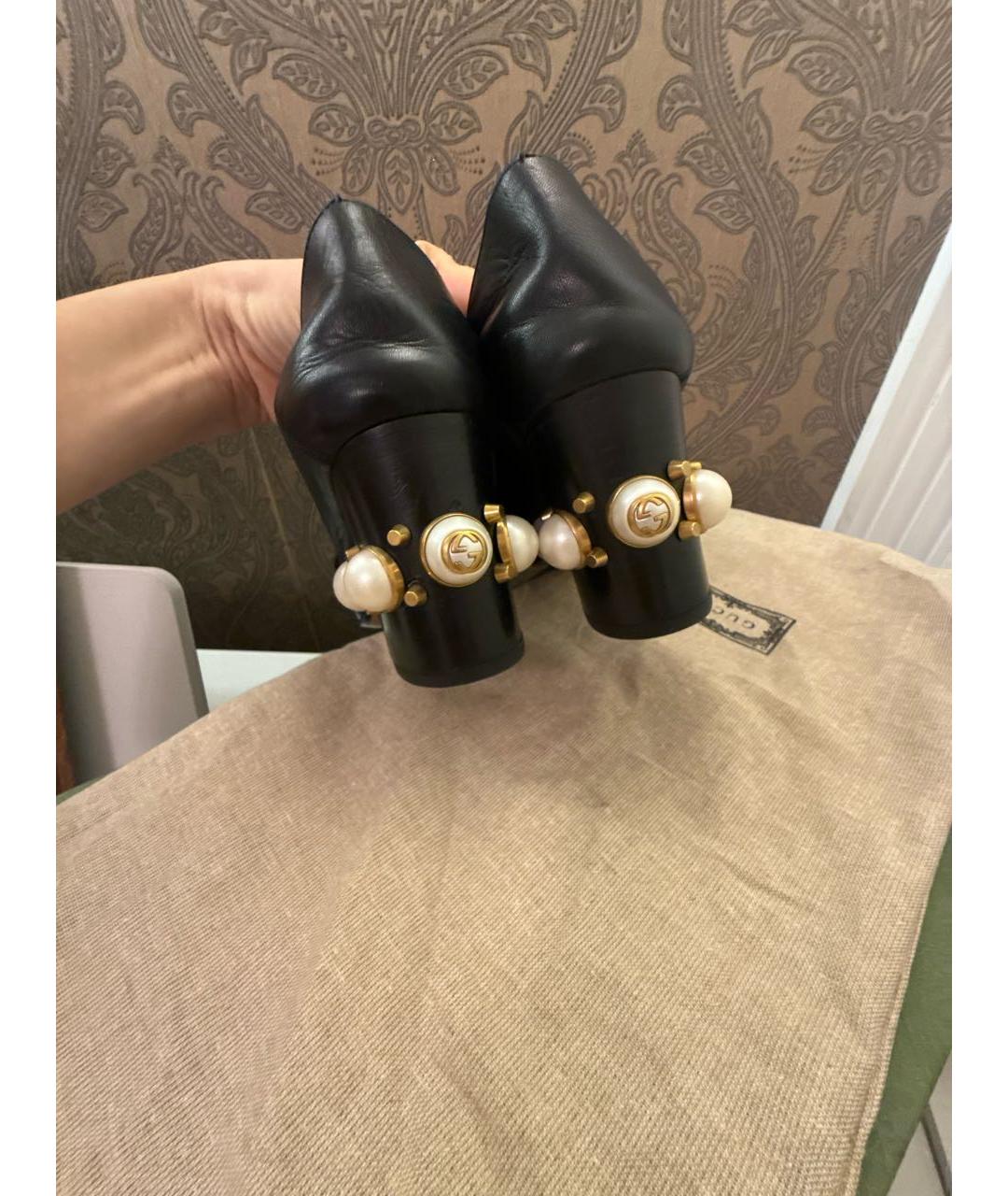 GUCCI Черные кожаные туфли, фото 7