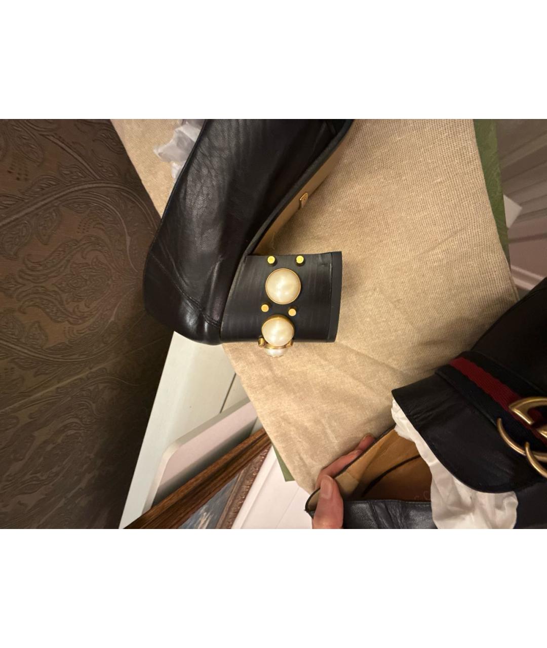 GUCCI Черные кожаные туфли, фото 5