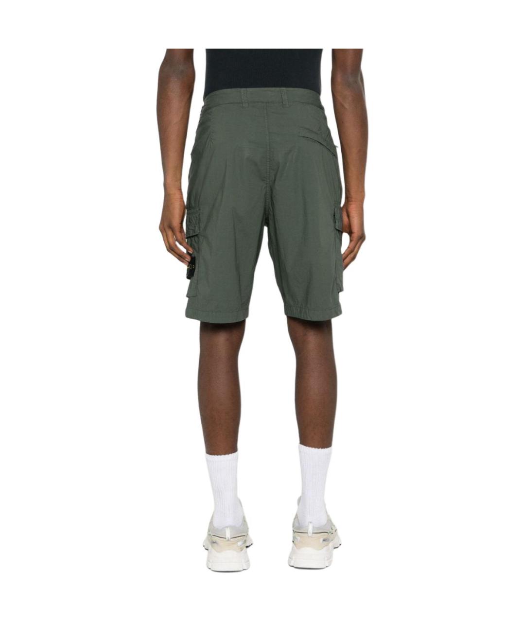 STONE ISLAND Зеленые шорты, фото 3