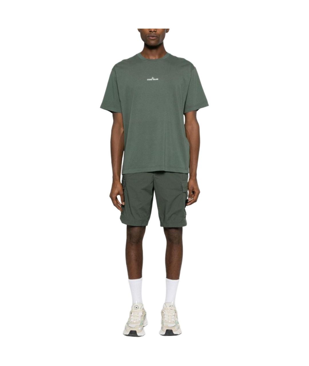STONE ISLAND Зеленые шорты, фото 2