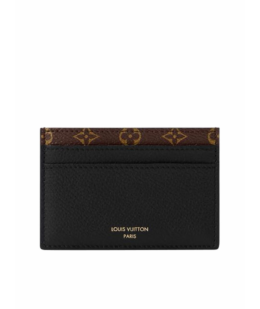 LOUIS VUITTON Черный кожаный кардхолдер, фото 1