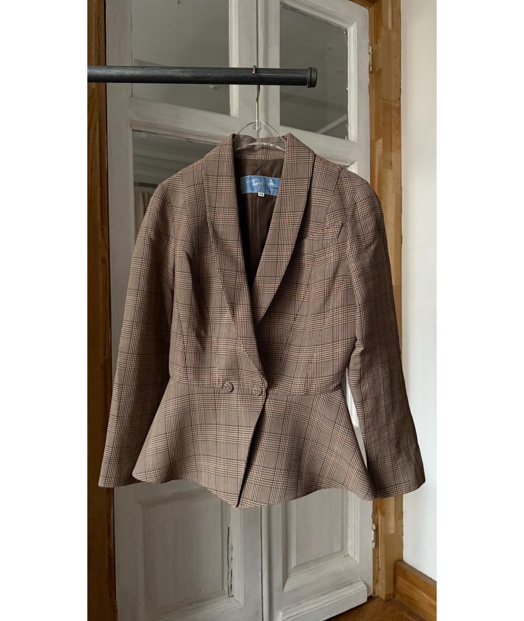 THIERRY MUGLER VINTAGE Бежевый шерстяной жакет/пиджак, фото 5