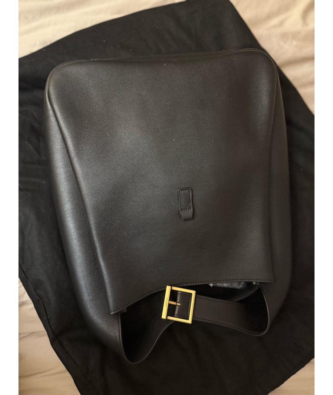 SAINT LAURENT Черная кожаная сумка тоут, фото 2