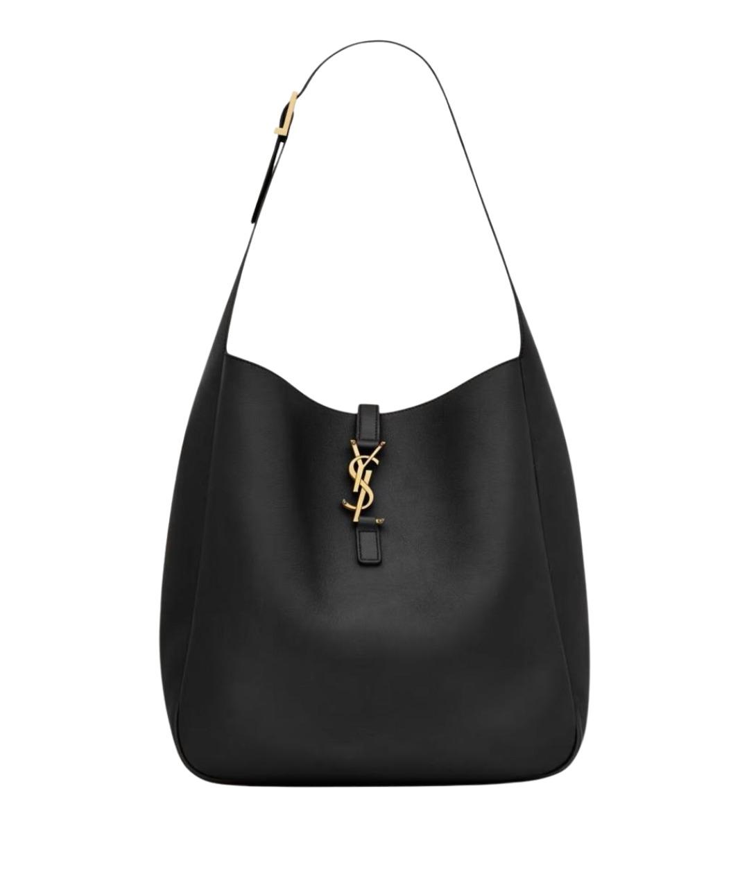 SAINT LAURENT Черная кожаная сумка тоут, фото 1