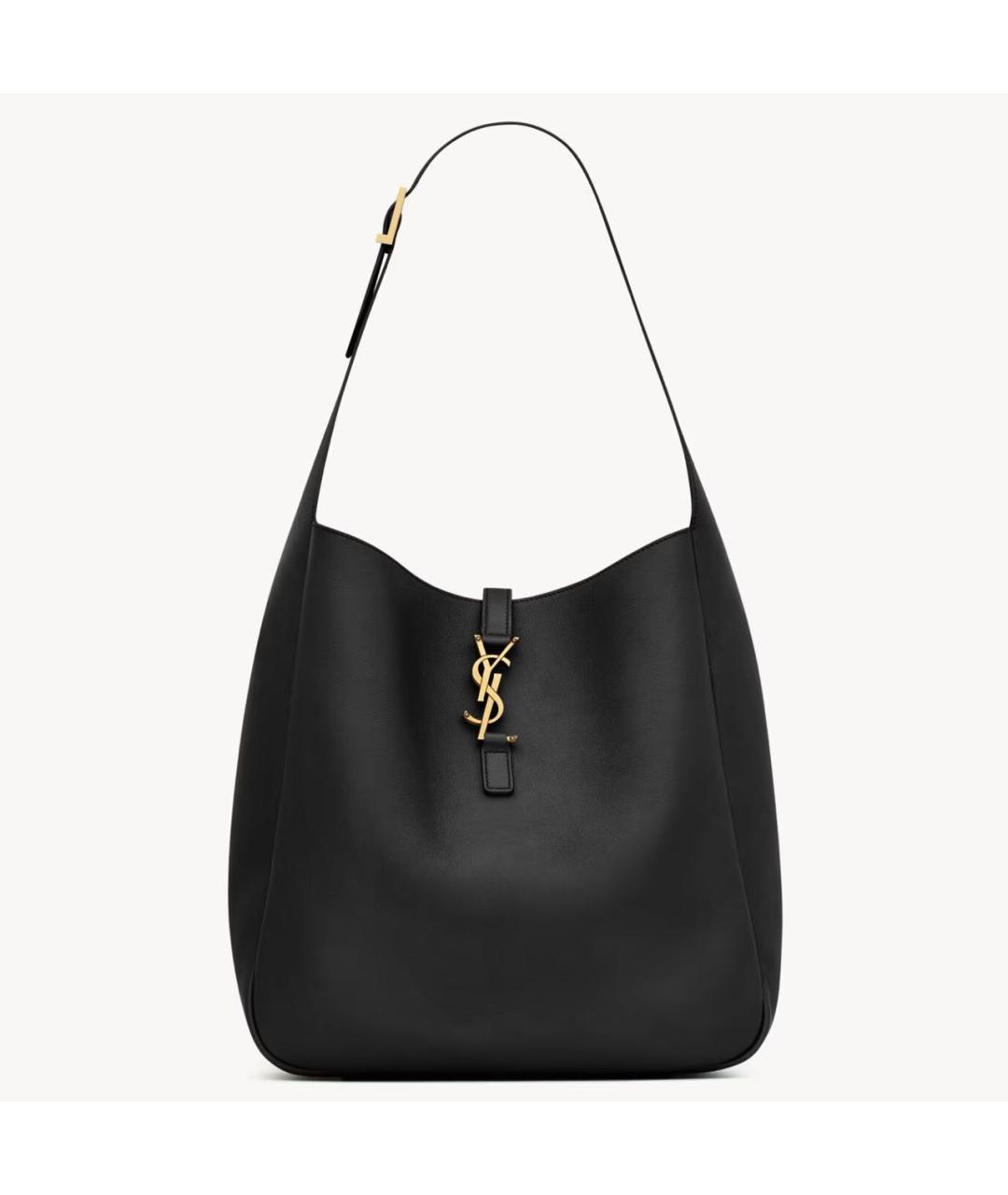 SAINT LAURENT Черная кожаная сумка тоут, фото 6