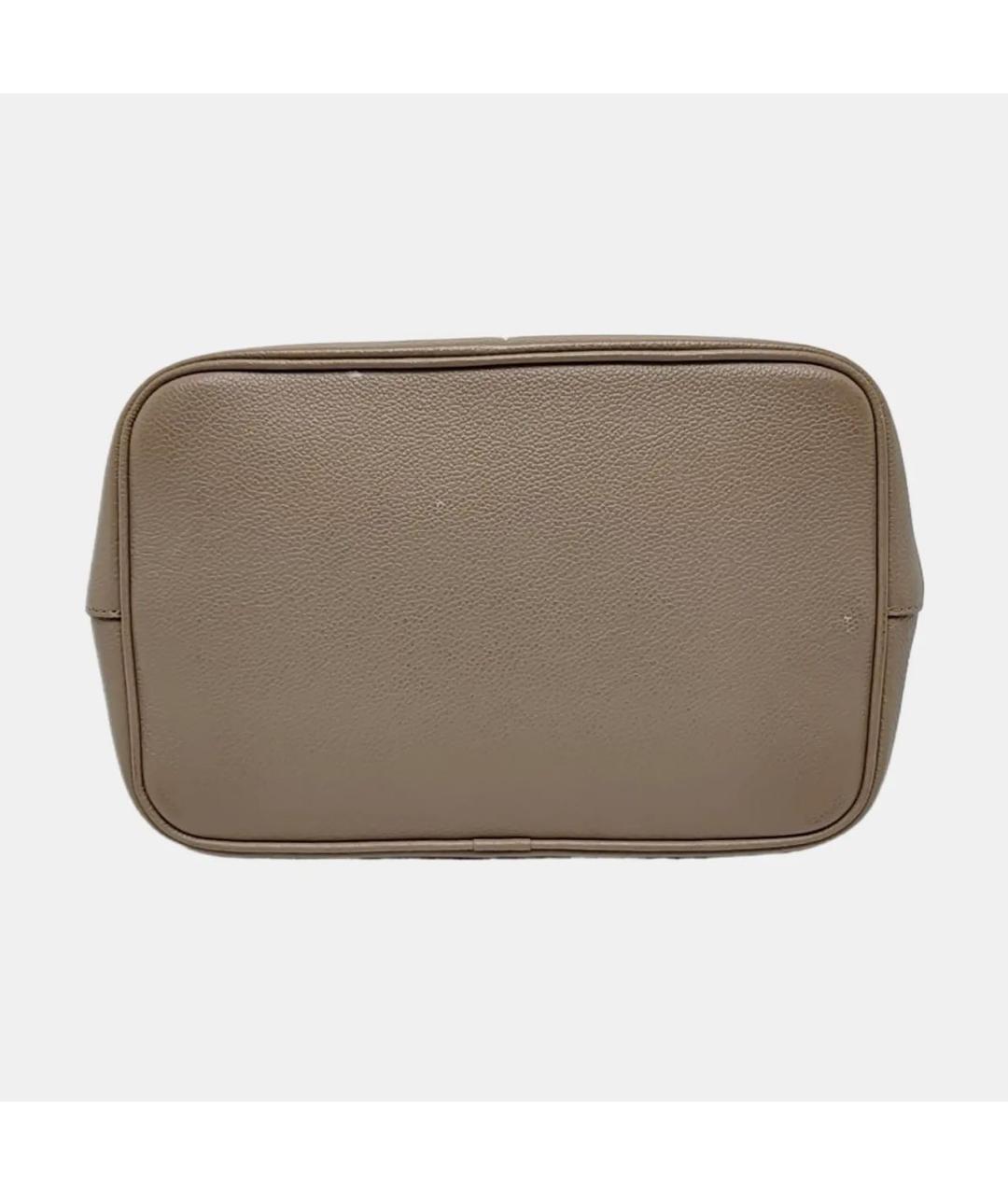 LOUIS VUITTON Бежевая кожаная сумка с короткими ручками, фото 5