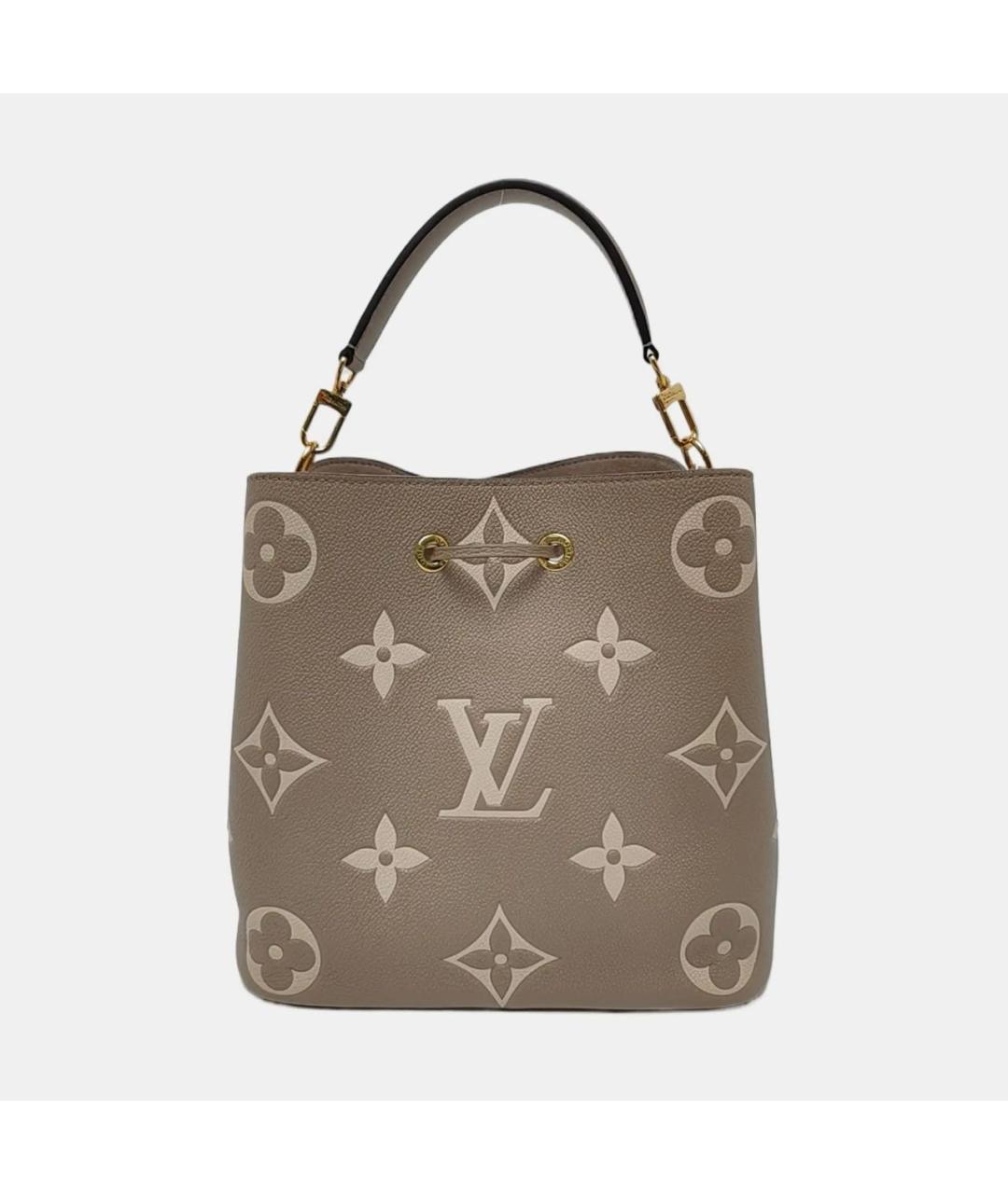 LOUIS VUITTON Бежевая кожаная сумка с короткими ручками, фото 4